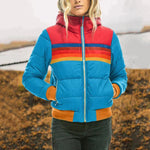 Winter Casual Stitching Hooded Long Sleeve Coat