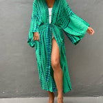 Nadorine Women's Beach Cover up Swimsuit Kimono with Bohemian Floral Print Vacation Dresses