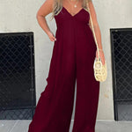 Nadorine Women's Casual Loose-Fitting Sleeveless Wide-Leg Jumpsuit