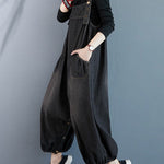 Simple Denim Buttoned Overalls&Dress