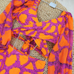 V-Neck Net Yarn Long Sleeves Bikini Swimsuit and Skirt