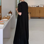 Urban Ruffled Split-Joint High Waisted Short Sleeves Midi Dress