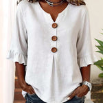 Vintage Casual Ruffled Half Sleeve Blouse