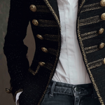 Metal Button Tweed Blazer