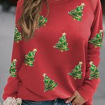 Sequined Christmas Graphic Pullover Sweatshirt