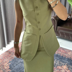 Stylish and Elegant Cotton and Linen Two-piece Set