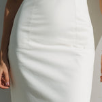 White Sleeveless Tailored Sheath Dress