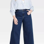 Women's High-Rise Sailor Wide Leg Ankle Jeans