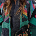 Fashion Printed Patchwork Cotton Cardigan Jacket