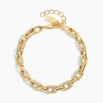 Fully diamond Cuban chain bracelet