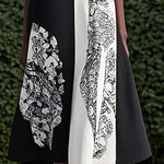 Loose Sleeveless Asymmetric Contrast Color Printed Round-Neck Maxi Dresses
