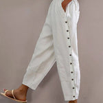 Nadorine Button Side Pants Lightweight Loose Fit Lounge Trousers