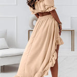 Off The Shoulder Midi Dress Suit