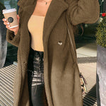 Nadorine Double-faced Fleece Lapel Breasted Woolen Coat