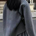 British Style Elegant Solid Buttons Mandarin Collar Outerwear