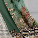 Long Sleeves Loose Flower Print Split-Side Round-Neck T-Shirt Tops&Pants Two Pieces Set