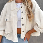 Women's Waffle Cardigan Short Top Jacket