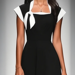 Alice | Square Neck Colorblock Midi Dress