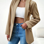 Nadorine Casual Blazers Open Front Long Sleeve Work Office Blazer Jacket