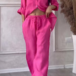 Harriet Campbell | Linen-Feel Wide Leg Two Piece Set For Women