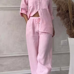 Harriet Campbell | Linen-Feel Wide Leg Two Piece Set For Women