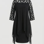 Ava Harrington | Mesh Sleeve Cape Mini Dress For Women