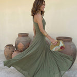 Cordoue | Three-tone off-the-shoulder maxi dress