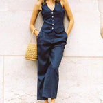 Tank Top Wide Leg Pants Suit