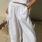 Elastic Waist Wide Leg Pants