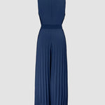 Colorblock Sleeveless Criss Cross Plunge V Neck Jumpsuit Casual Waist Tied Detail Pleated Romper