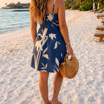 Women's 2 Piece Tropical Floral Vacation Set Sweetheart Neck Slit Cami Top and Shorts Set Casual Beach Outfits