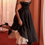 Suspender V-Neck Sleeveless Tutu Maxi Dress