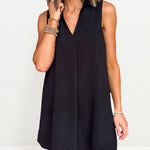 Sleeveless Collared Crepe Dress