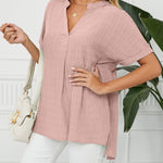 V Neck Blouse Elegant Casual Short Sleeve V Neck T-Shirt