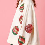 Christmas Egg Sequined Casual Long Sleeve Sweatshirt