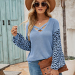 Patchwork Knitted Pullover Sweater Tops