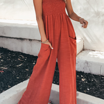Solid Color Stay A While Gauze Casual Jumpsuit