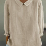 Cotton and Linen 3/4 Sleeve Shirt