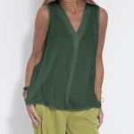 Women's Sleeveless V-Neck Chiffon Blouse Vest