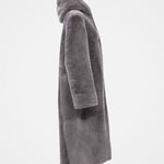 Sheepskin Reversible Hooded Long Coat