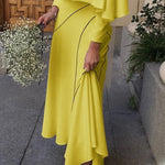 High-Low Loose Asymmetric Printed Split-Joint Skirts Bottoms