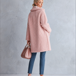 Stylish and Warm Pink Fleece Hooded Coat