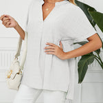 V Neck Blouse Elegant Casual Short Sleeve V Neck T-Shirt