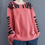 Stylish Letter Print Round-Neck Sweatshirt