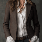 Vintage Brown Tweed Blend Tailored Blazer