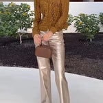 Palace Style Crochet Flower Lace Stand Neck Button Puff Sleeve Jacket