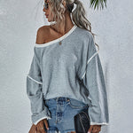 Oversized Soft Knit Long Batwing Sleeve Pullover Sweater Tunic Outfit Tops