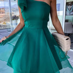 Lifetime Celebrations Tulle One Shoulder Bow Design Mini Dress
