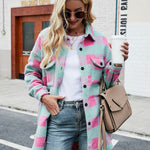 Loose Plaid Print Coat Single-breasted Woolen Overcoat