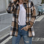 Flannel Shirt Long Sleeve Button Up Ladies Plaid Jackets